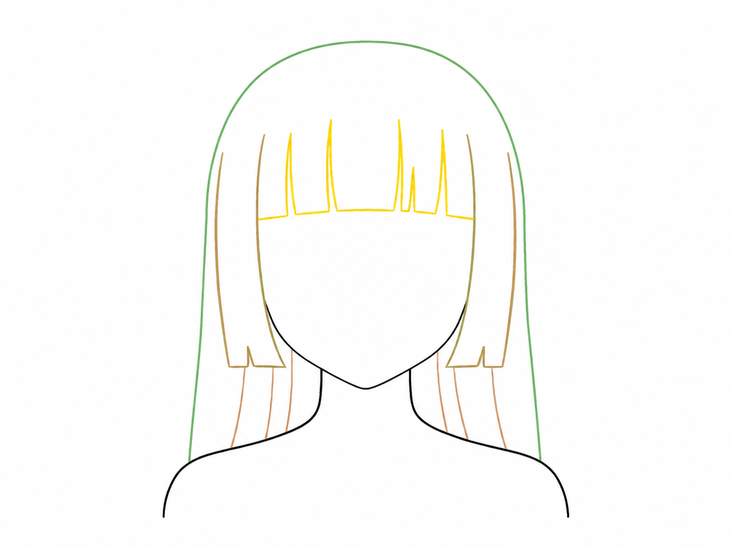 dessin d'une coupe Hime manga