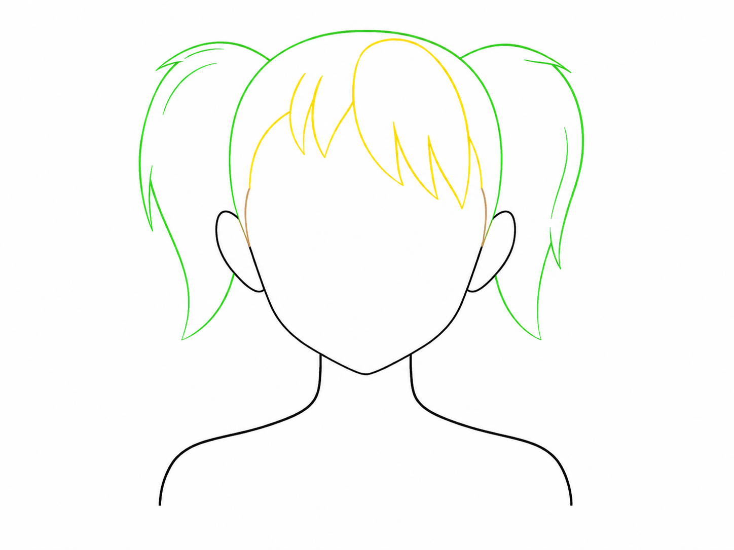 Décomposition du dessin de couettes manga